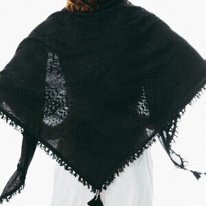 Houndstooth scarf, Keffiyeh, Arafat Hatta, cotton wide scarf tassels shemagh